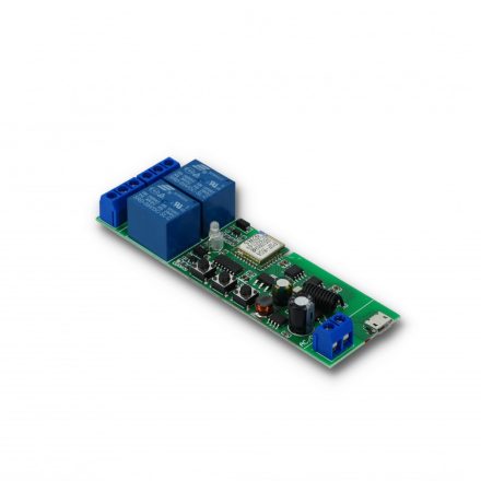 Smartwise 2 áramkörös 5V-32V WiFi + RF Sonoff kompatibilis okos kapocsló relé