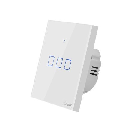 Sonoff TX T1 EU 3C WiFi + RF vezérlésű, távvezérelhető, érintős hármas csillár villanykapcsoló (fehér)