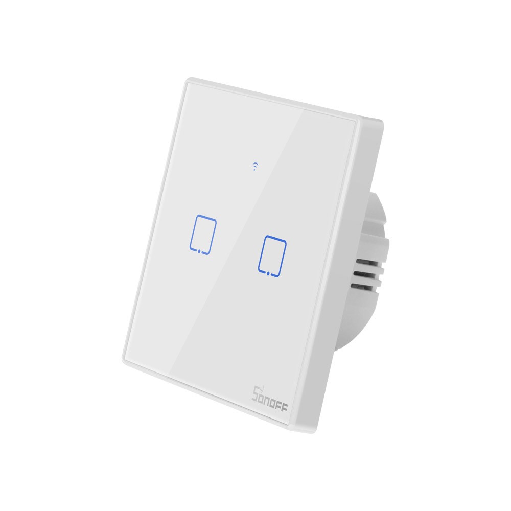 Sonoff TX T2 EU 2C WiFi + RF vezérlésű, távvezérelhető, érintős dupla/csillár villanykapcsoló (fehér, kerettel) Sonoff TX T2 EU 2C WiFi + RF vezérlésű, távvezérelhető, érintős dupla/csillár villanykapcsoló (fehér, kerettel)